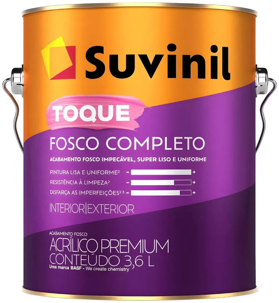 Suvinil Toque Fosco Completo — Acrílico premium · 3,6 L